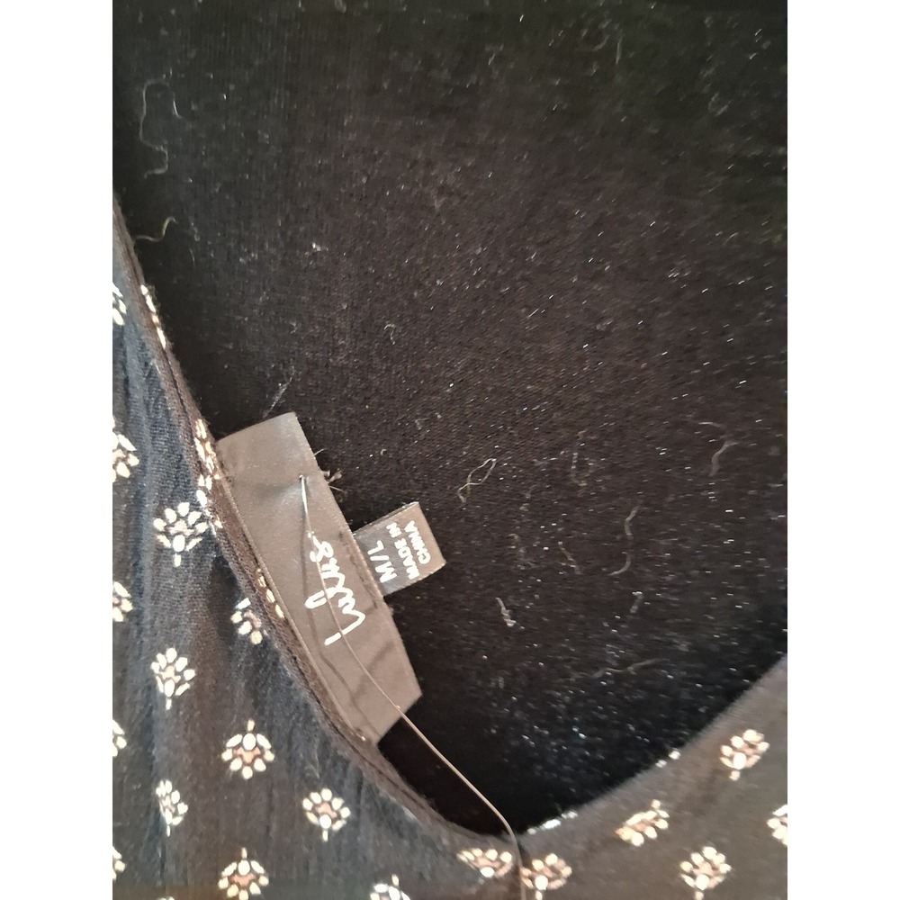 Lulus Black Floral Medallion V-Neck Maxi Dress Spaghetti Strap Pockets M/L NEW - Picture 3 of 6